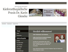 Tablet Screenshot of kfo-praxis-gieseke.de
